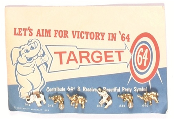 Goldwater Aim for Victory Card and Pins