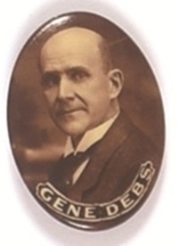 Eugene Debs Oval Sepia Celluloid