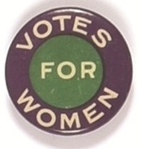 Votes for Women Green and Purple Connecticut Celluloid