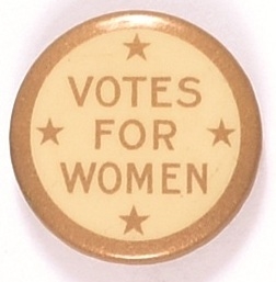 Votes for Women Gold and White Celluloid