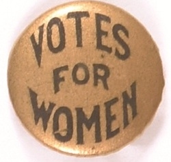 Votes for Women Gold and Black Celluloid