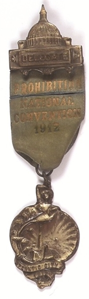 Prohibition Party 1912 Delegate Badge