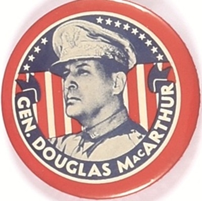 General MacArthur Larger Size RWB Celluloid