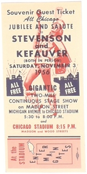 Stevenson, Kefauver Chicago Rally Ticket